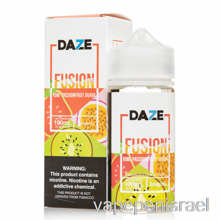 חד פעמי Vape Israel קיווי פסיפלורה גויאבה - 7 Daze Fusion - 100 מ"ל 3 מ"ג